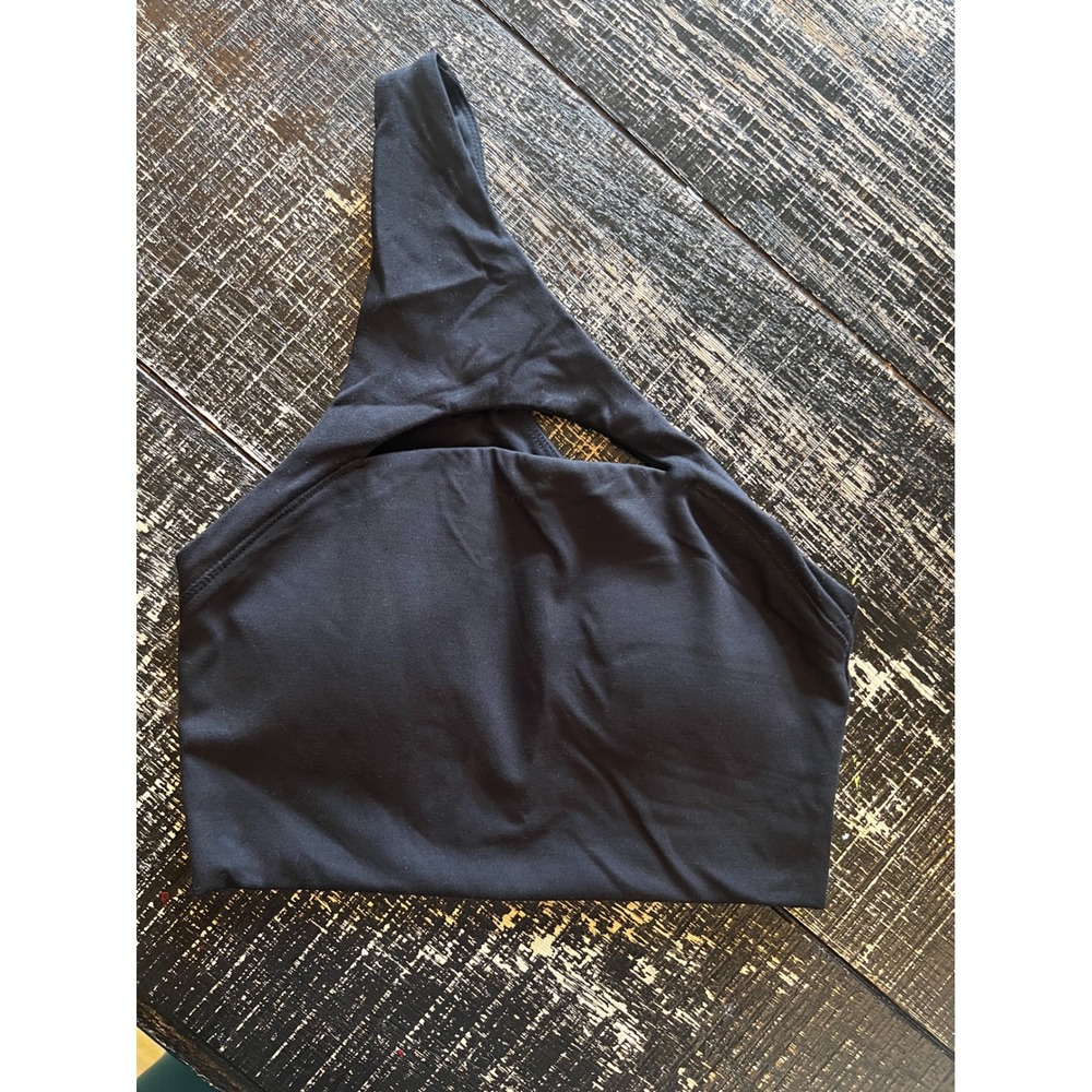 Alphalete Womens One Shoulder Cutout Sports Bra Black XXS AL21-1066B - Picture 2 of 5